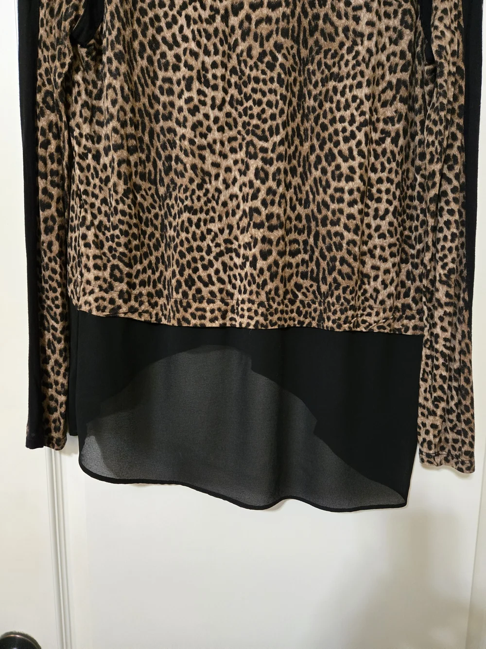 Michael Kors Leopard Print Top in Black and Brown